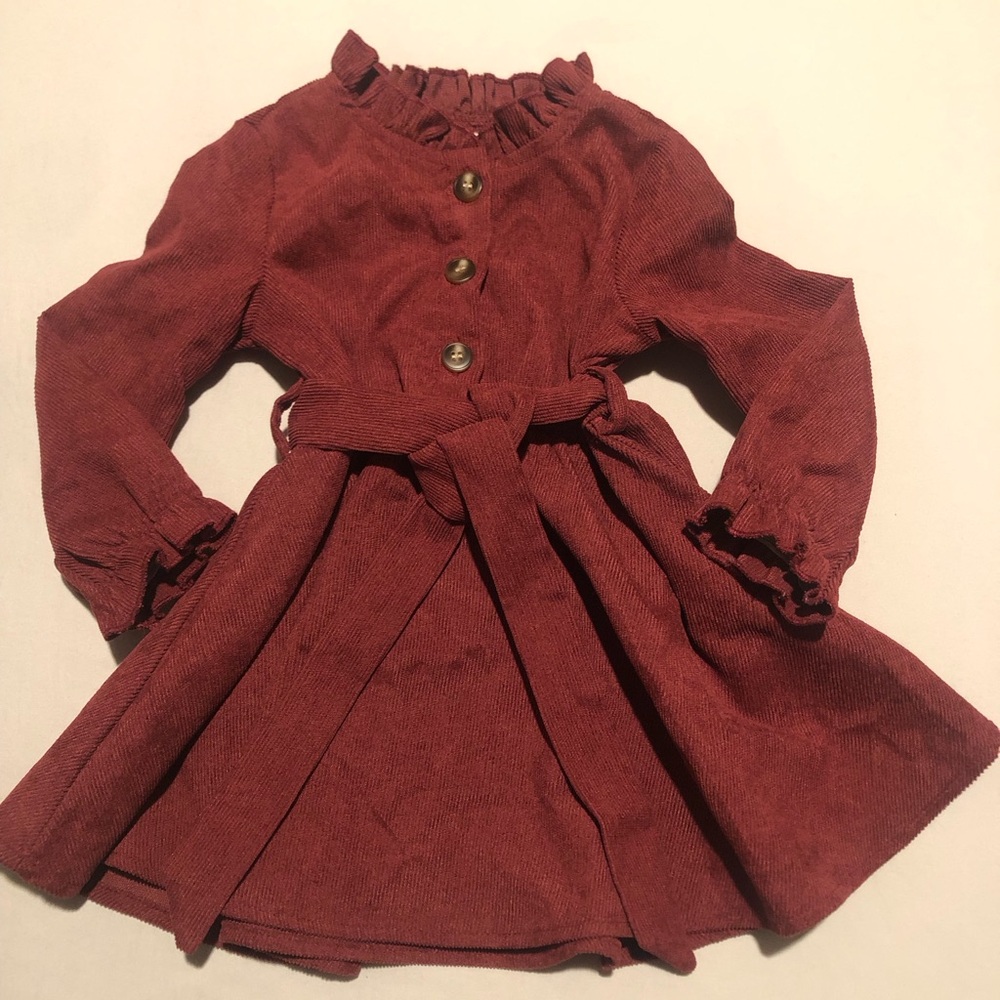 SHEIN Burgundy Corduroy Dress